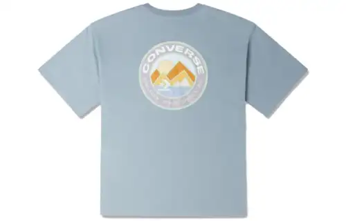 Converse T Shirts Men's Blue Crew Neck Moderate Straight Fit