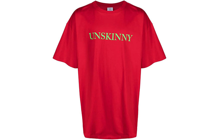 Vetements T Shirts Unisex Red Crew Neck Moderate Straight Fit