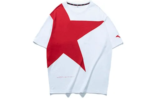 Anta Straight Fit T Shirt Men's Pure White Red