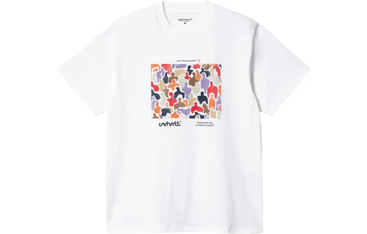 Carhartt WIP T-Shirts Men's White Crew Neck Moderate Straight Fit