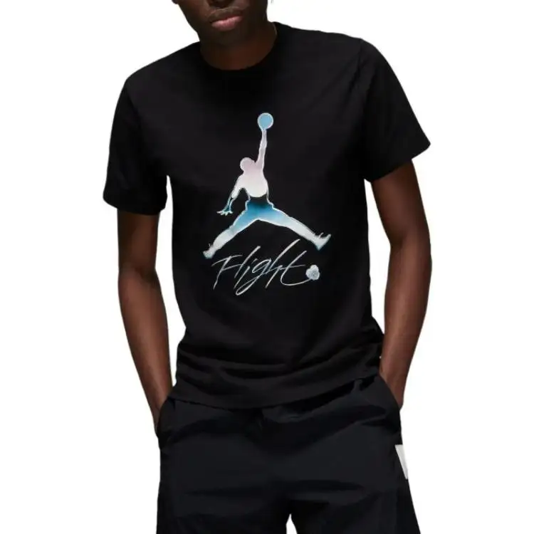 Jordan T Shirts Men's Black Crew Neck Moderate