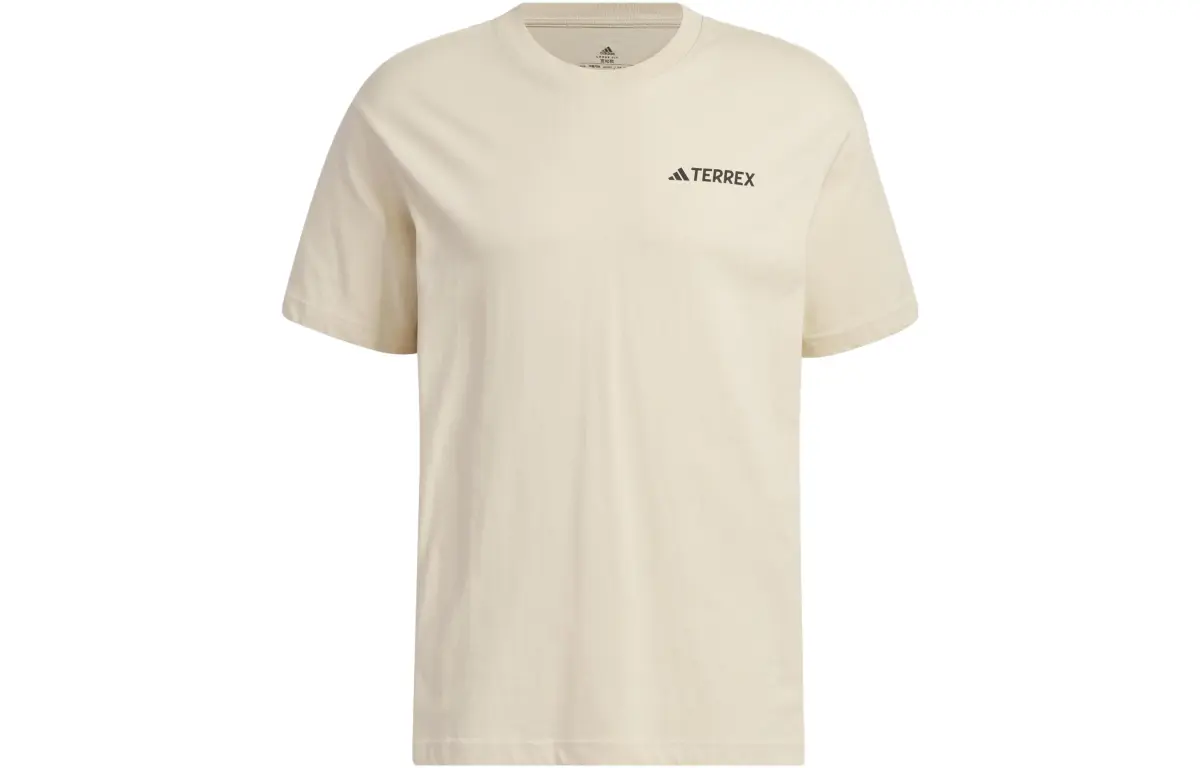 Adidas T-Shirts Unisex Khaki Crew Neck Moderate Straight Fit