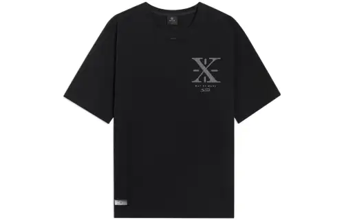 Li Ning Wade Collection T Shirts Unisex Black Crew Neck Moderate Straight Fit