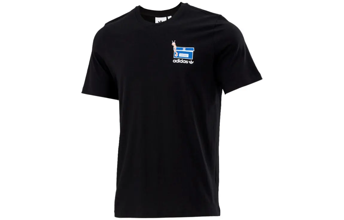 Adidas T-Shirts Men's Black Crew Neck Moderate Straight Fit