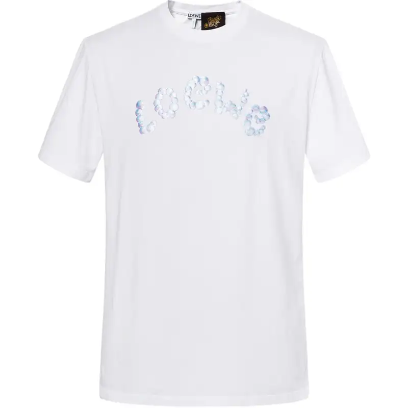 LOEWE T Shirts Men's White Crew Neck Moderate Straight Fit