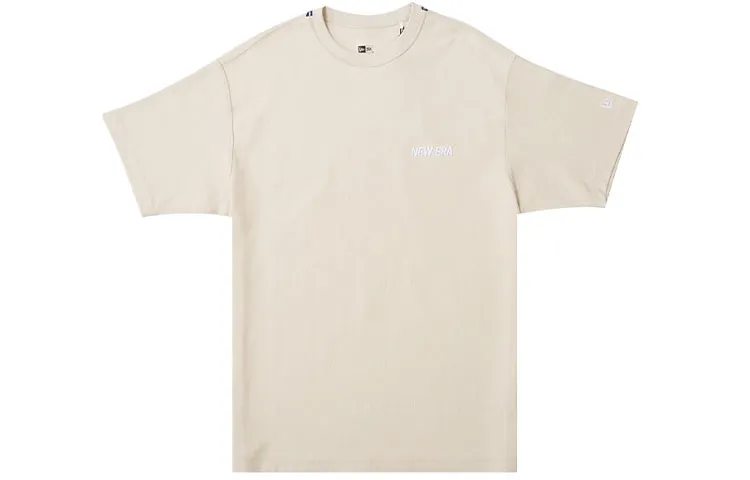 New Era Drop Shoulder Sleeve T Shirt Unisex Beige
