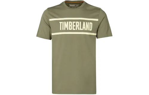Timberland T Shirts Men's Green Crew Neck Moderate Straight Fit