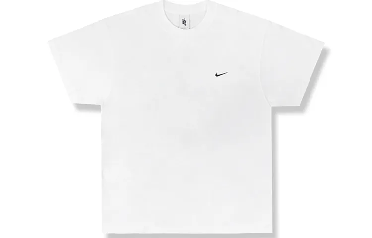 Nike T-Shirts Men's White Crew Neck Moderate Straight Fit