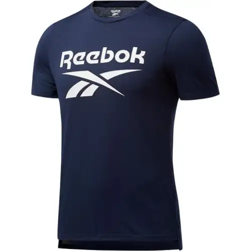 Reebok T Shirts Men's Navy Blue Crew Neck Thin Straight Fit