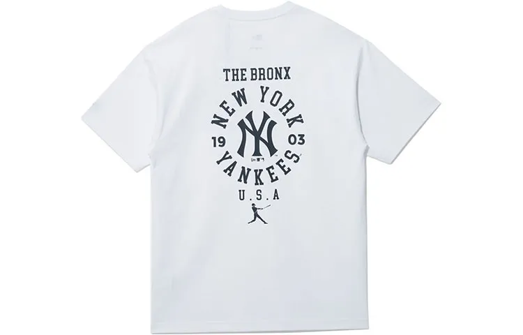 New Era T-Shirts Unisex White Crew Neck Moderate Straight Fit