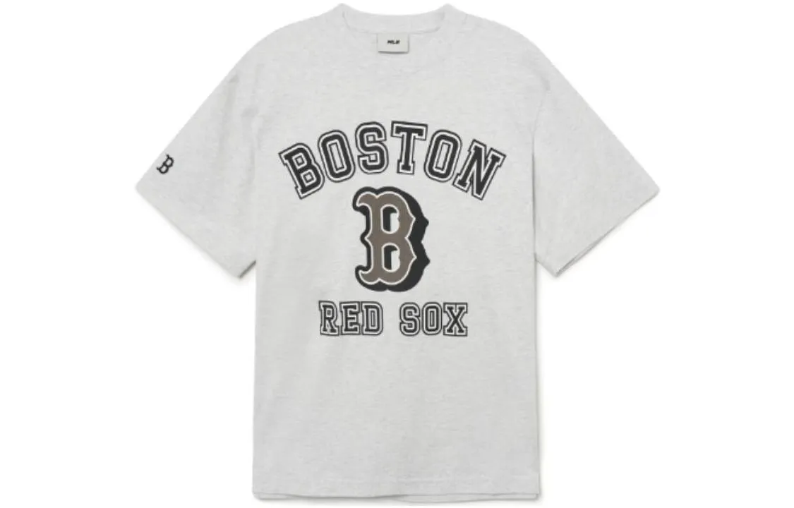 MLB T-Shirts Unisex White Crew Neck Moderate Straight Fit