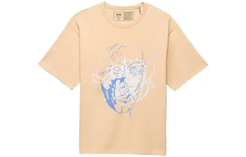 Vans X QUASI SS23 T Shirts Unisex Yellow Crew Neck Moderate Straight Fit
