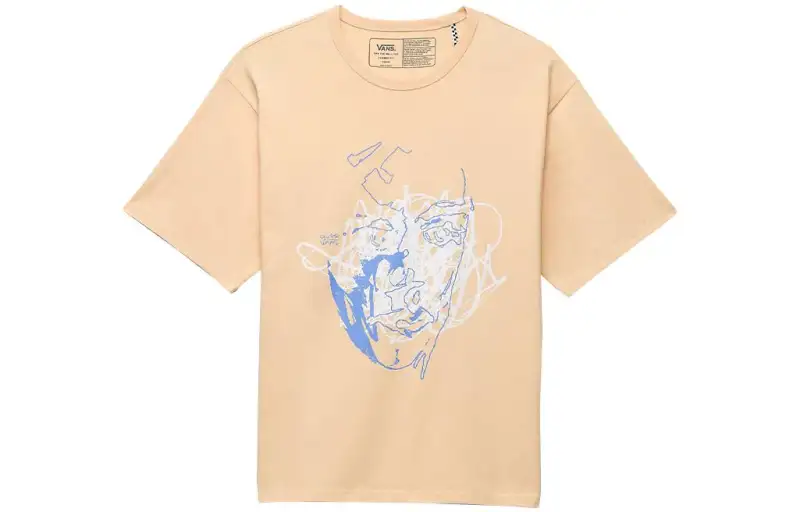 Vans X QUASI SS23 T Shirts Unisex Yellow Crew Neck Moderate Straight Fit