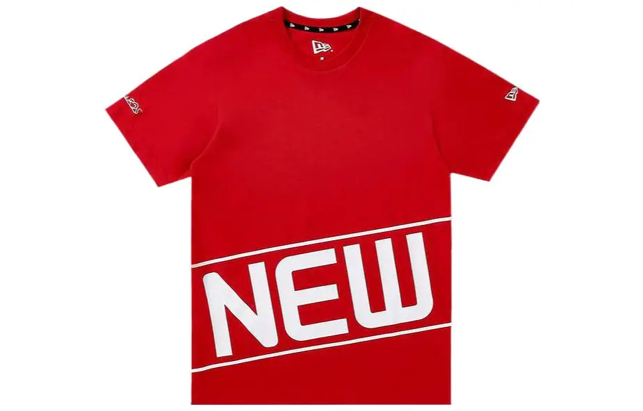 New Era T-Shirts Unisex Red Crew Neck Moderate