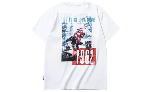 ANTA X MARVEL Life Collection T Shirts Unisex White Crew Neck Moderate Straight Fit
