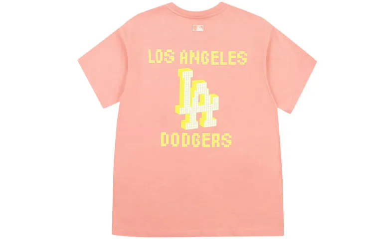 MLB Los Angeles Dodgers T-Shirts Unisex Pink Crew Neck Moderate