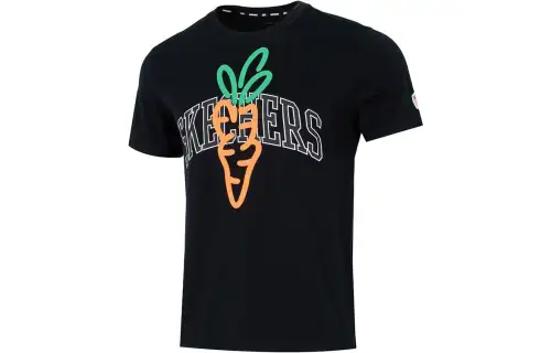 Skechers T Shirts Men's Black 0018 Crew Neck Moderate Straight Fit