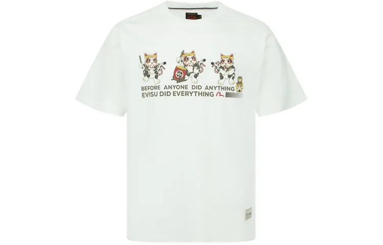 EVISU T Shirts Men's Crew Neck Moderate