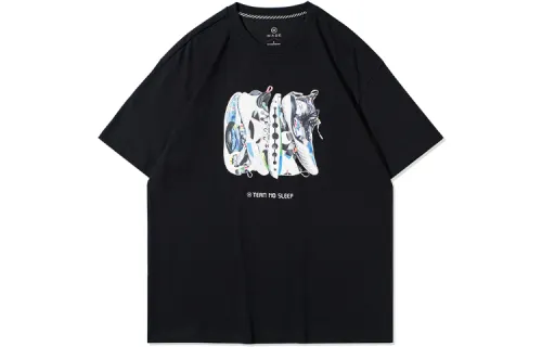 Li Ning, sports black short sleeve T-shirt, loose fit