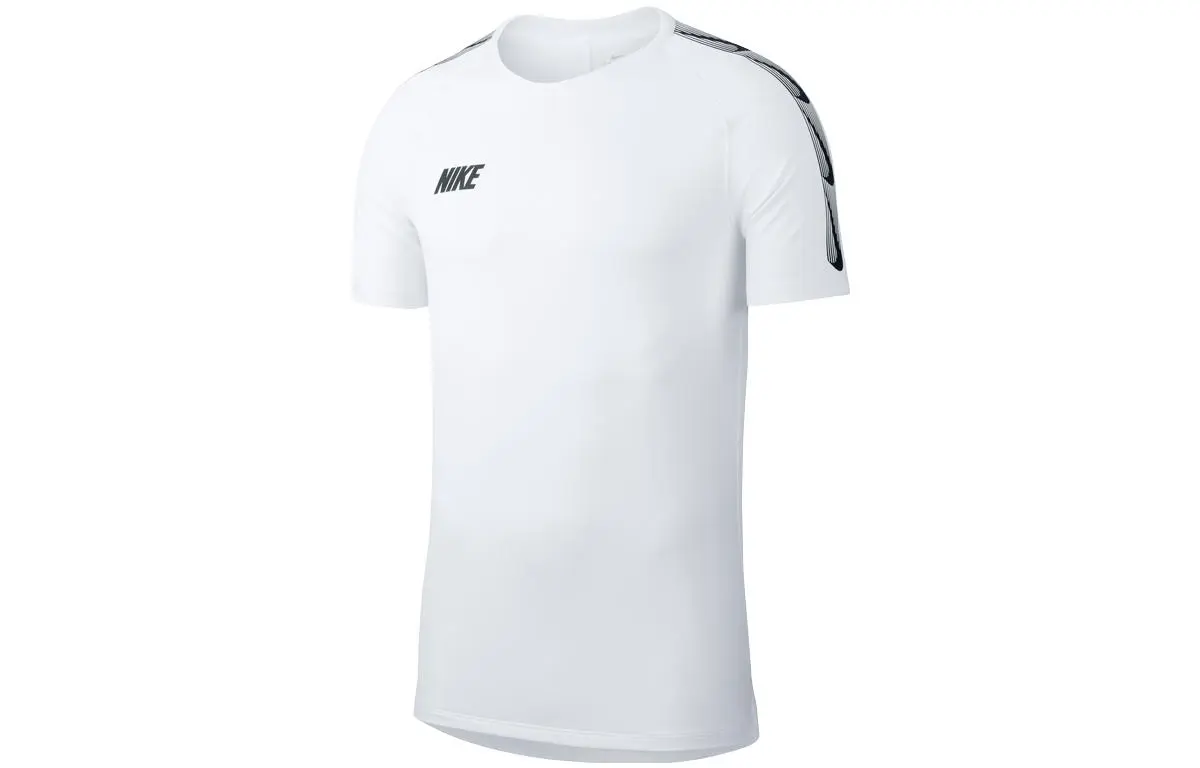 Nike T-Shirts Men's White Crew Neck Moderate Straight Fit