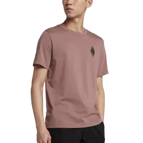 Jordan Air Jordan T Shirts Men's Brown Crew Neck Moderate Straight Fit