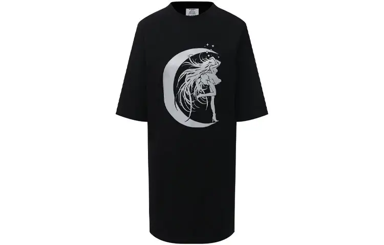 Vetements T Shirts Unisex Black Crew Neck Moderate Other