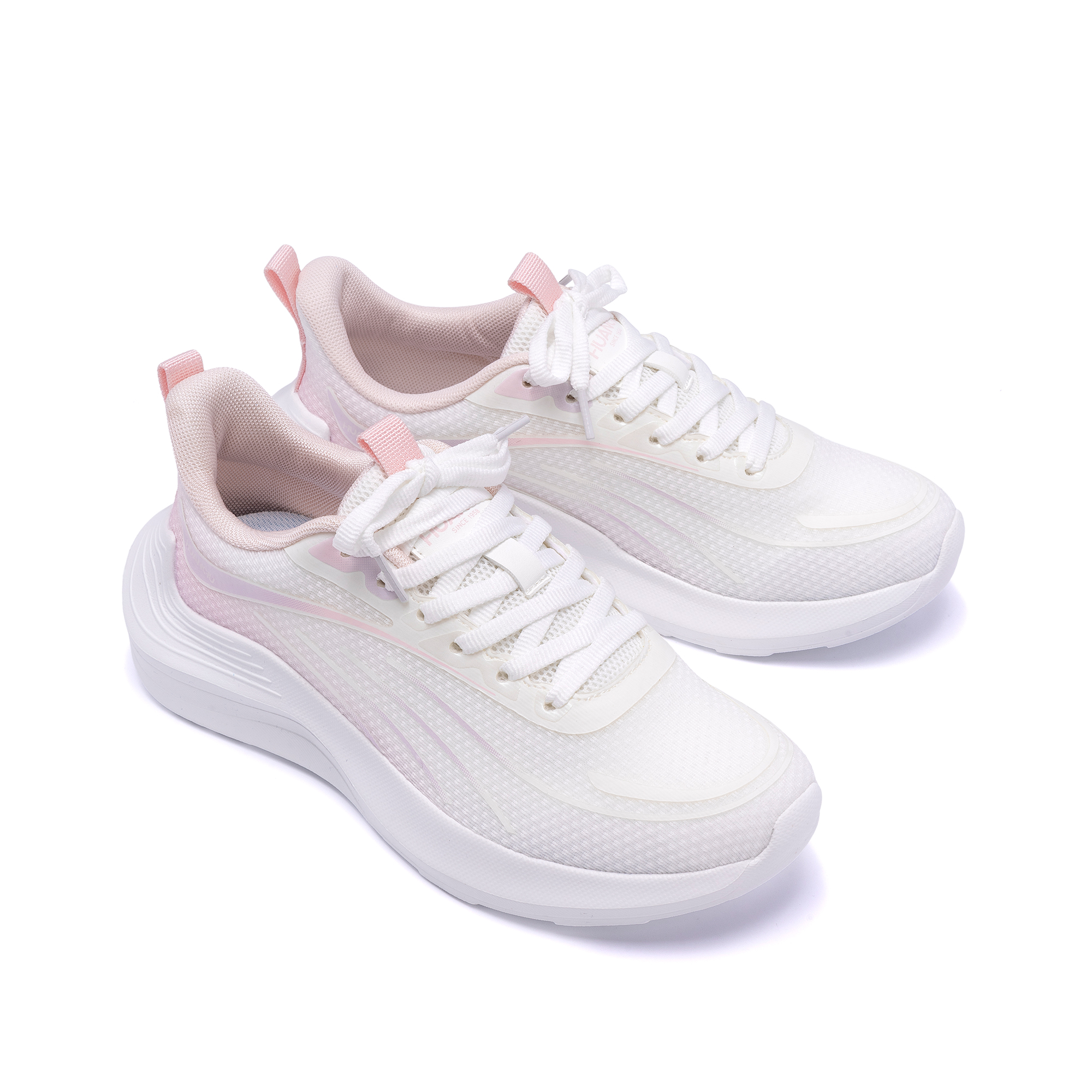 HUANQIU Fabric Low top Casual Running Shoes Women’s White Pink