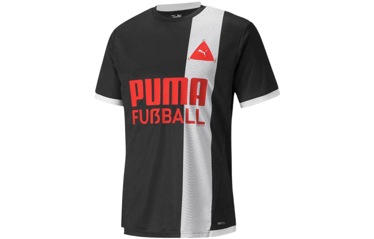 PUMA T-Shirts Unisex Black Crew Neck Moderate Straight Fit