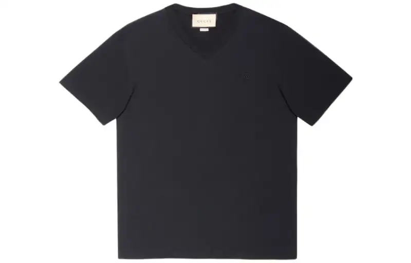 GUCCI T Shirts Men's Black V Neck Moderate Straight Fit