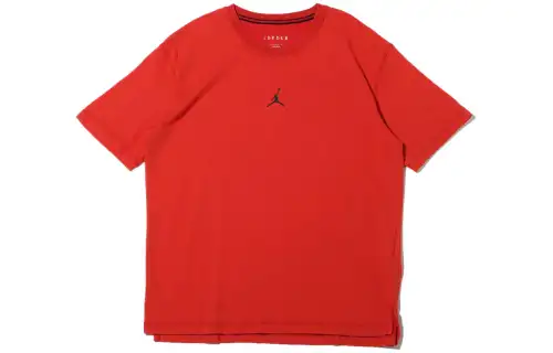 Jordan T Shirts Men's Red Crew Neck Moderate Straight Fit