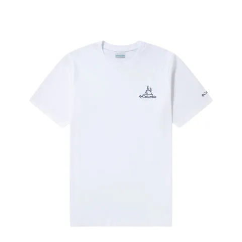Columbia T-Shirts Unisex White Crew Neck Moderate Straight Fit