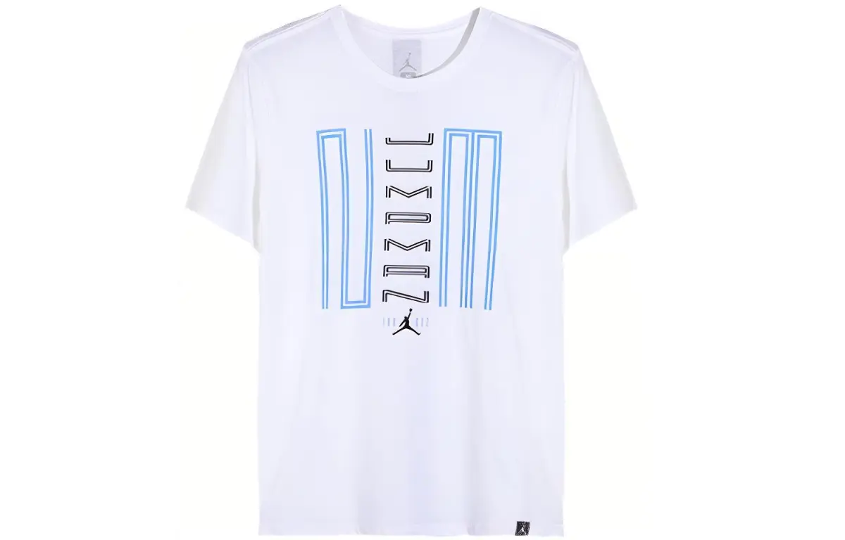 Jordan T-Shirts Men's White Crew Neck Moderate Straight Fit