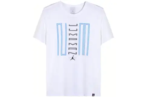 Jordan T Shirts Men's White Crew Neck Moderate Straight Fit