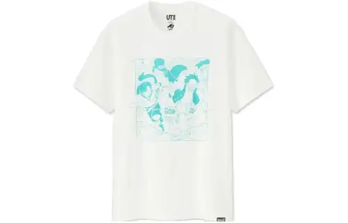 UNIQLO T Shirts Men's White Crew Neck Thin Straight Fit