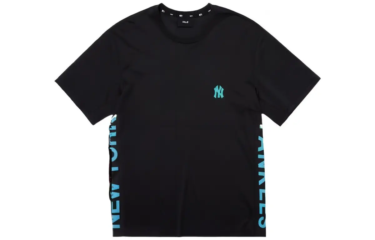 MLB T-Shirts Men's Black Crew Neck Moderate Straight Fit