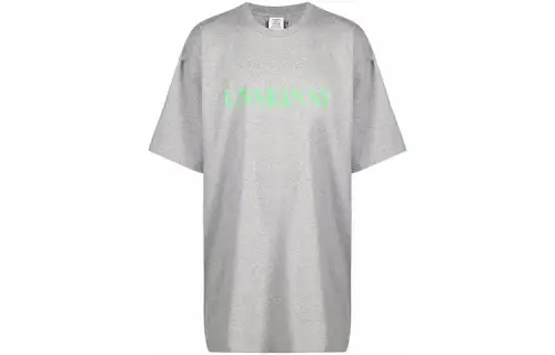 Vetements T Shirts Unisex Gray Crew Neck Moderate Straight Fit