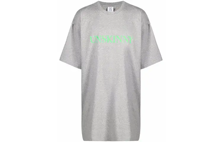 Vetements T Shirts Unisex Gray Crew Neck Moderate Straight Fit
