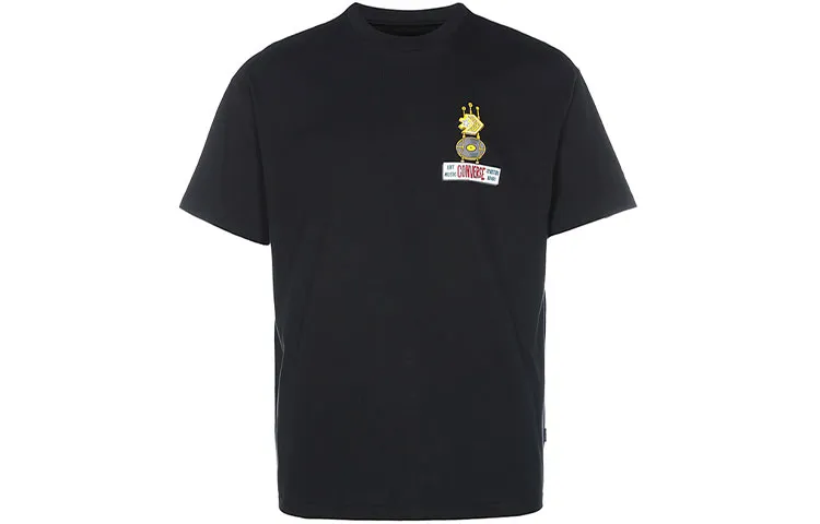 Converse Diamond Dharma T Shirts Men's Black Crew Neck Moderate Straight Fit