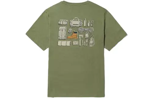 Timberland T Shirts Unisex Kassel Green Crew Neck Moderate Straight Fit