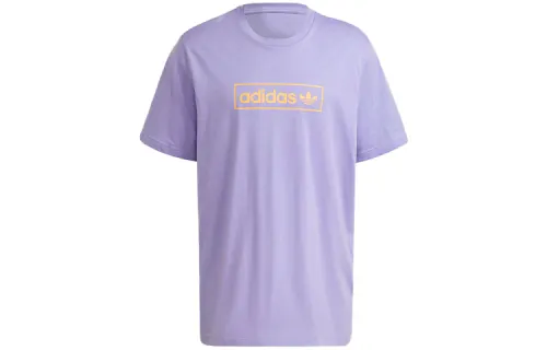 Adidas Originals T Shirts Men's Light Purple Crew Neck Moderate Straight Fit
