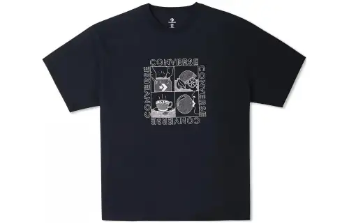 Converse Drop Shoulder Sleeve T-Shirt Men's Black