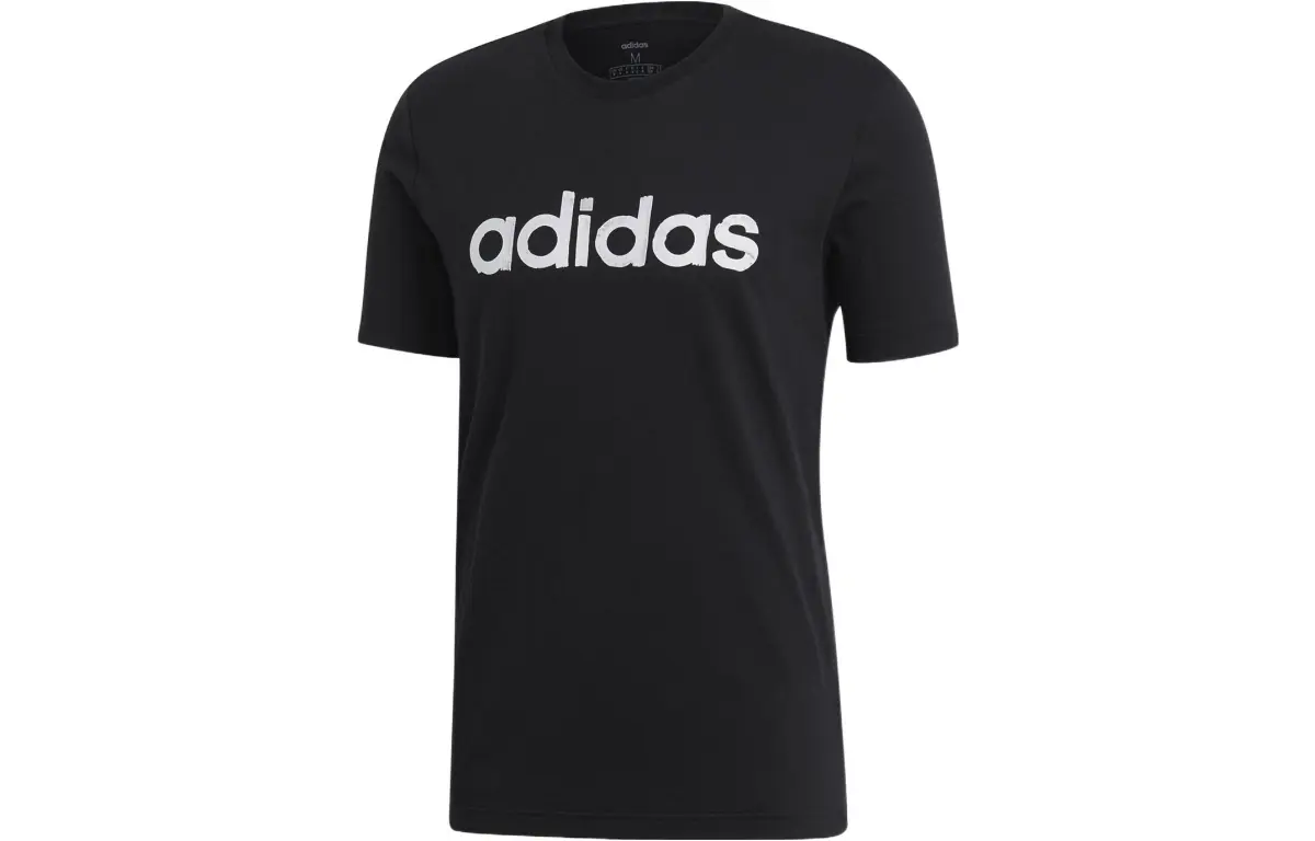 Adidas T-Shirts Men's Black Crew Neck Moderate Straight Fit