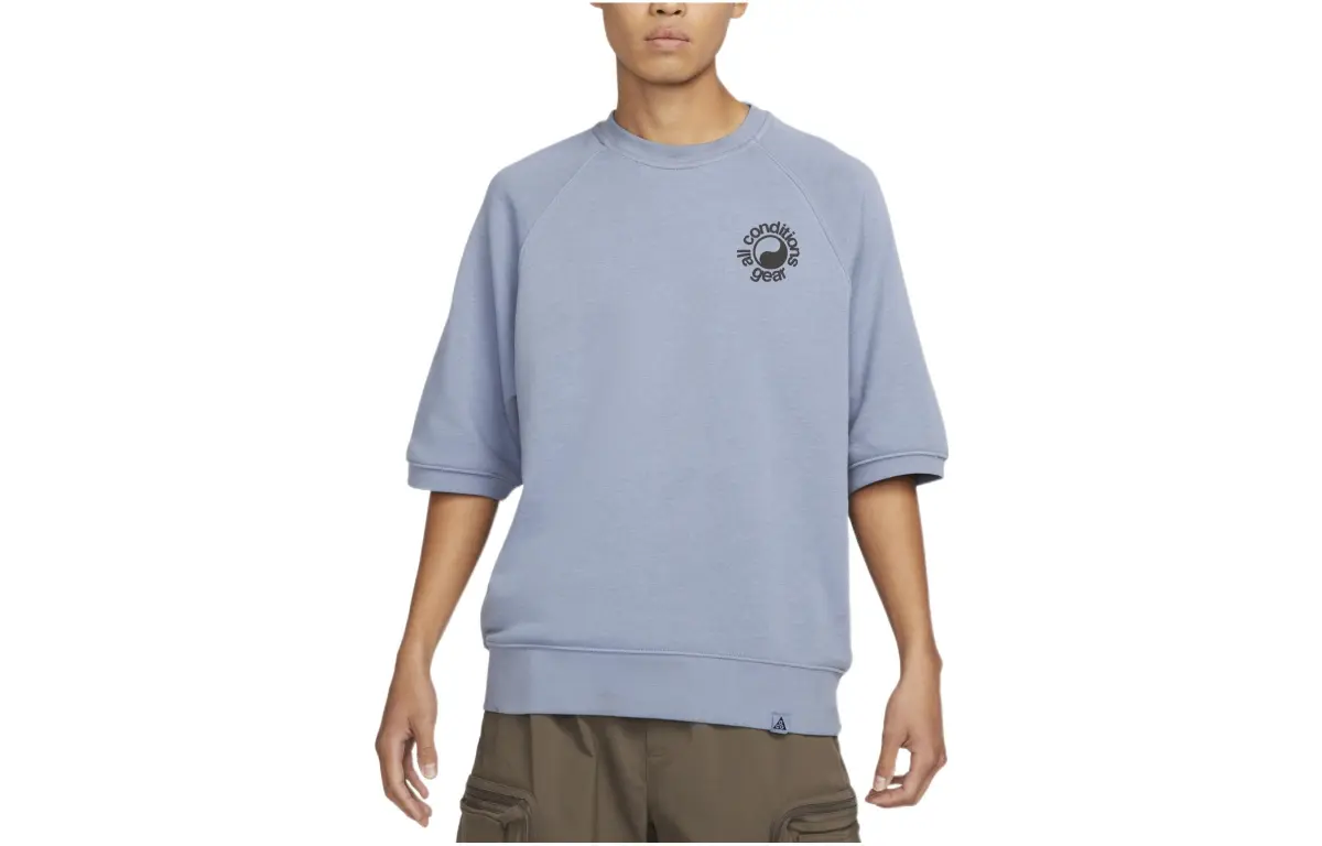 Nike T-Shirts Men's Blue Crew Neck Moderate