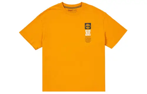 Timberland T Shirts Men's Orange Red Crew Neck Moderate Straight Fit