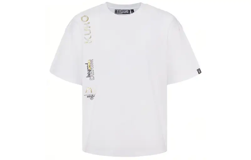 EVISU T Shirts Men's White Crew Neck Moderate Straight Fit