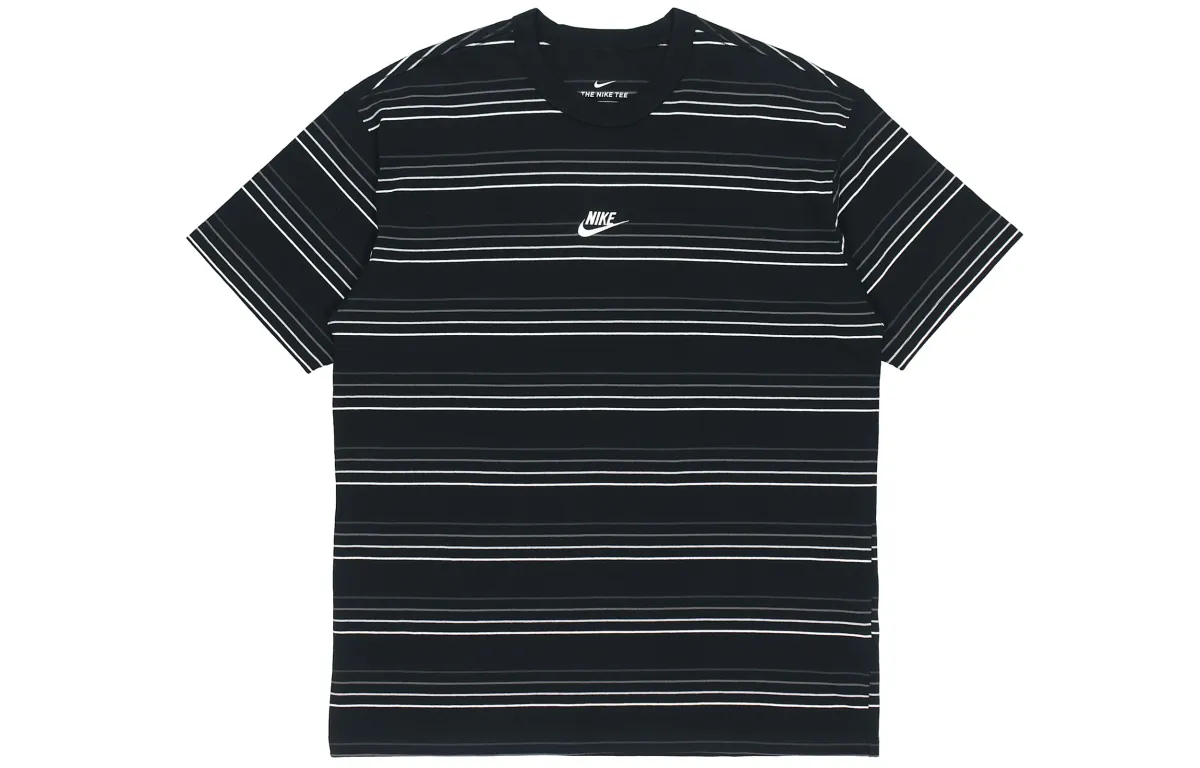 Nike T-Shirts Men's Black Crew Neck Moderate Straight Fit