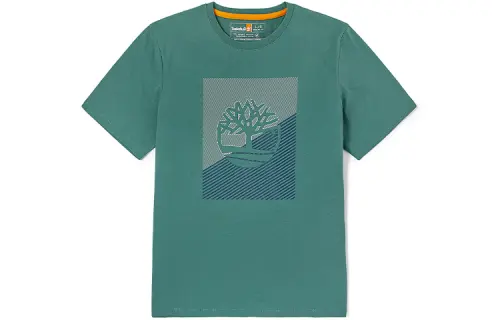 Timberland T Shirts Men's Turquoise Crew Neck Moderate Straight Fit