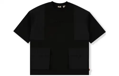 Levis T Shirts Men's Black Crew Neck Moderate Straight Fit