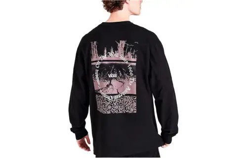 Vans Tonal Decay T Shirts Men's Black Crew Neck Moderate Straight Fit