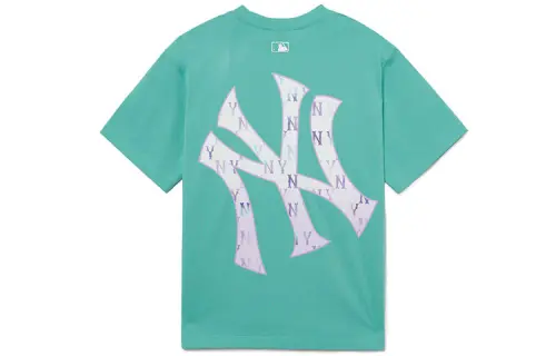 MLB New York Yankees T Shirts Unisex Turquoise Crew Neck Moderate Straight Fit